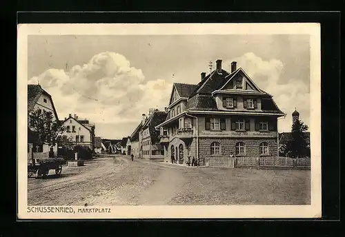 AK Schussenried, Partie am Marktplatz mit Schreibwarengeschäft Rudolf Abt