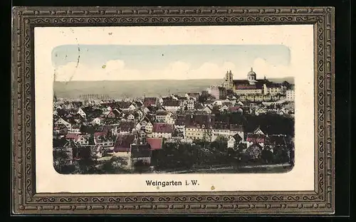 AK Weingarten i. W., Teilansicht aus der Vogelschau