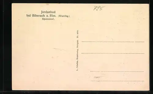 AK Biberach a. Riss, Jordanbad - Speisesaal