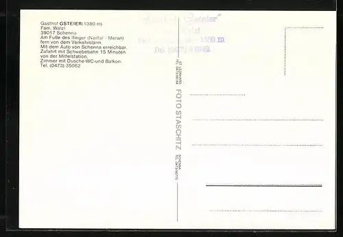 AK Schenna, Gasthof Gsteier, Gäste auf der Terrasse