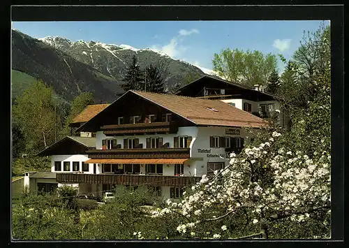 AK St. Georgen /Schenna, Pension Moserhof im Frühling