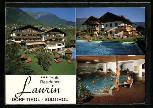 AK Dorf Tirol /Meran, Hotel Residence Laurin, Hauptstr. 35, Gäste am Pool