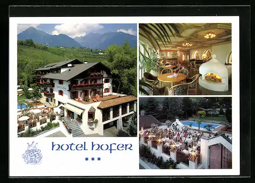 AK Dorf Tirol, Hotel Hofer, Jaufenstrasse 11, Kaminzimmer, Terrasse