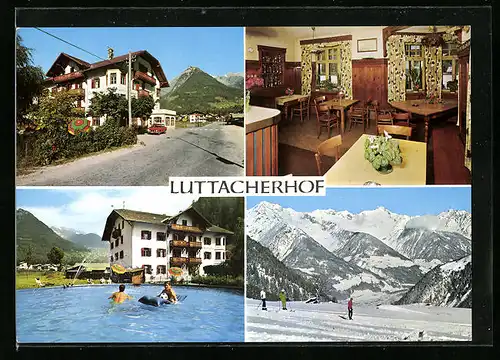 AK Luttach, Hotel Pension Luttacherhof mit Bergpanorama