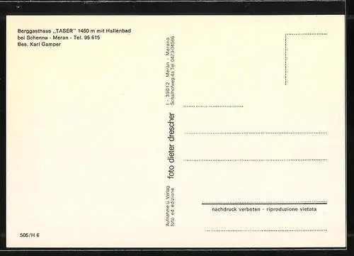 AK Schenna /Meran, Berggasthof Taser mit Hallenbad