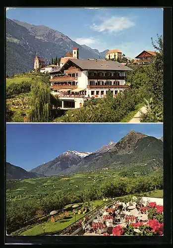 AK Schenna bei Meran, Hotel Tyrol - Haus, Terrasse