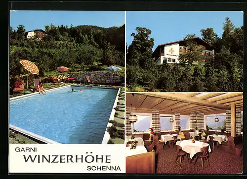 AK Schenna b. Meran, Hotel Garni Winzerhöhe, Pichler Strasse