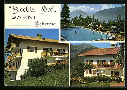 AK Schenna b. Meran, Hotel Garni Krebis Hof