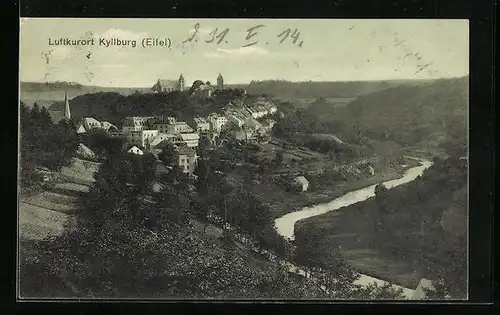 AK Kyllburg /Eifel, Ortsansicht aus der Vogelschau