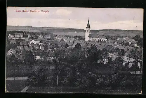 AK Sayda /Erzgeb., Ortsansicht mit Kirche