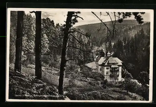 AK Bad Schandau, Hotel-Pension Schrammsteinbaude
