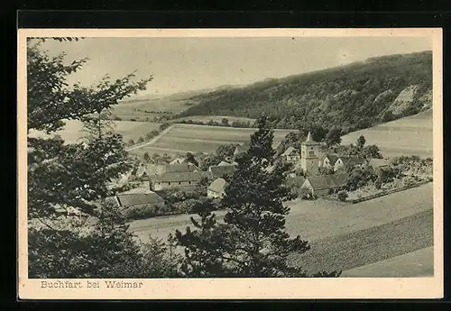 AK Buchfart /Weimar, Ortspartie mit Kirche