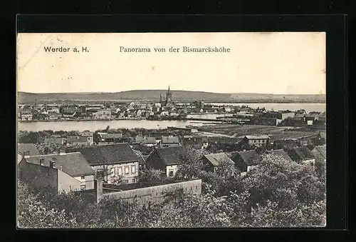 AK Werder a. H., Panorama von der Bismarckshöhe