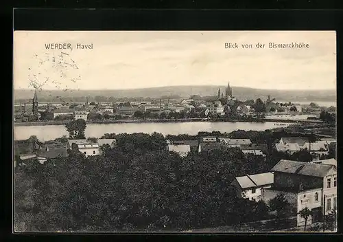 AK Werder /Havel, Blick von der Bismarckhöhe