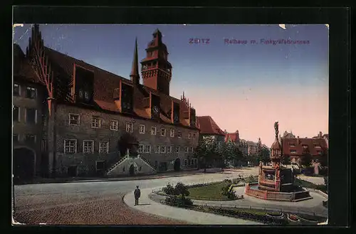 AK Zeitz, Rathaus m. Finkgräfebrunnen