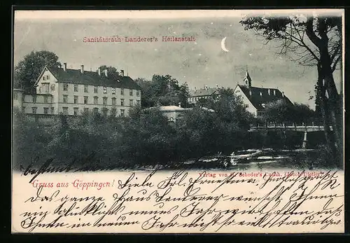 Mondschein-AK Göppingen, Sanitätsrath Landerers's Heilanstalt