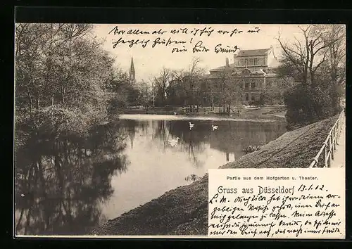 AK Düsseldorf, Hofgarten, Theater