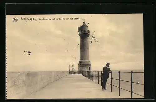 AK Zeebrugge, Vuurtoren op het punteinde van het Zeehoofd, Leuchtturm