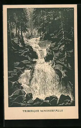 Künstler-AK Triberger Wasserfälle