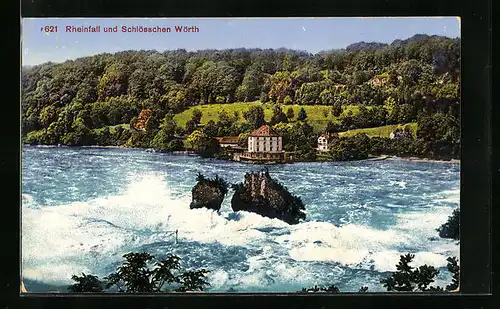 AK Rheinfall und Schlösschen Wörth