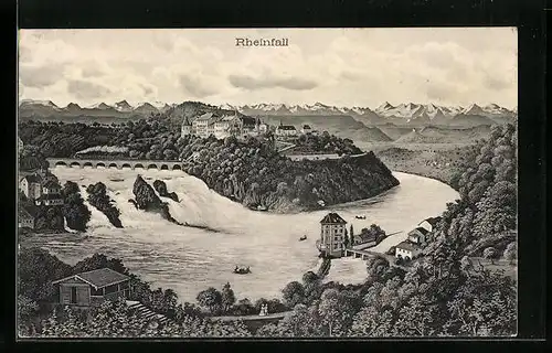 AK Panoramablick auf den Rheinfall