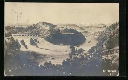 AK Rheinfall und Schloss Laufen, Panorama