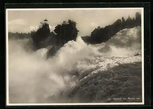 AK Der Rheinfall vom Fischetz aus