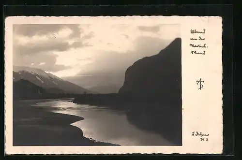 Foto-AK Adalbert Defner: Abend an der Martinswand