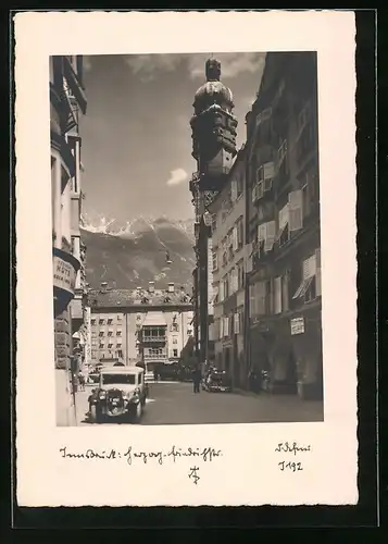 Foto-AK Adalbert Defner: Innsbruck, Herzog Friedrichstrasse im Sonnenschein