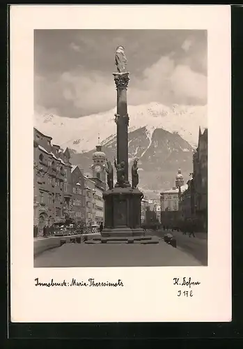 Foto-AK Adalbert Defner: Innsbruck, Maria-Theresienstrasse mit Mariensäule