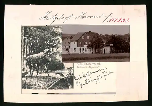 Fotografie Brück & Sohn Meissen, Ansicht Herrndorf-Hetzdorf, Restaurant Jägerhorn