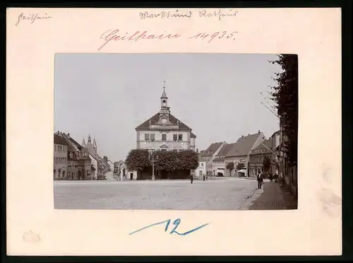 Fotografie Brück & Sohn Meissen, Ansicht Geithain, Marktplatz mit Amtsgericht und Geschäftshäusern