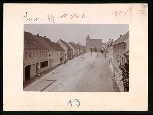 Fotografie Brück & Sohn Meissen, Ansicht Dommitzsch, Torgauer Strasse mit Gasthof zum Adler