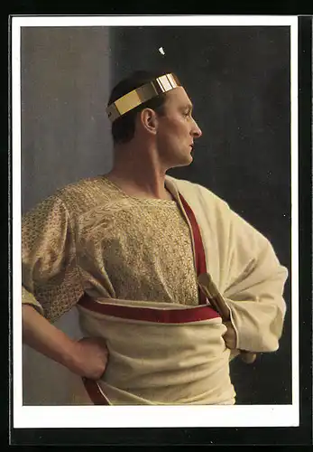 AK Oberammergau, Jubiläums-Passionsspiele 1934, Schauspieler Melchior Breitsamter als Pilatus