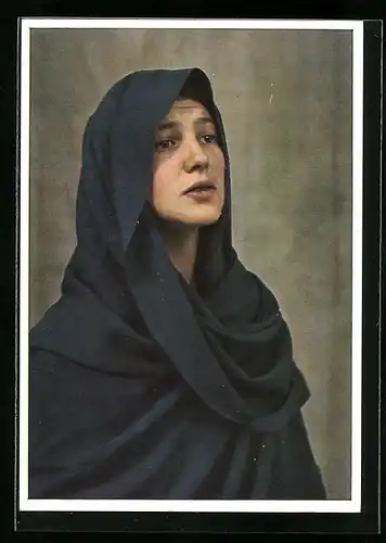 AK Oberammergau, Jubiläums-Passionsspiele 1934, Schauspielerin Anni Rutz als Maria