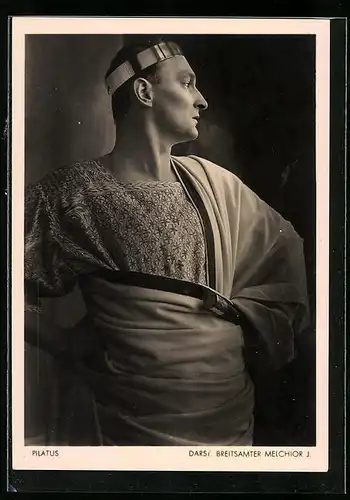 AK Oberammergau, Jubiläums-Passionsspiele 1934, Schauspieler Melchior Breitsamter als Pilatus