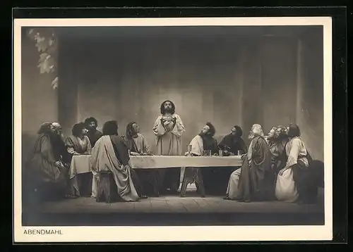 AK Oberammergau, Jubiläums-Passionsspiele 1934, Abendmahl