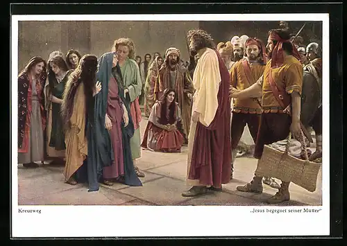 AK Oberammergau, Passionsspiele 1930, Jesus begegnet seiner Mutter