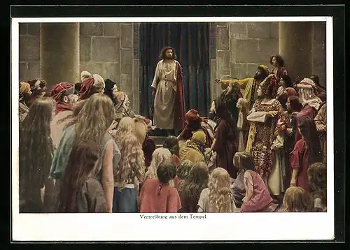 AK Oberammergau, Passionsspiele 1930, Vertreibung aus dem Tempel