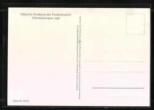 AK Oberammergau, Passionsspiele 1930, Schauspieler Guido Mayr als Judas