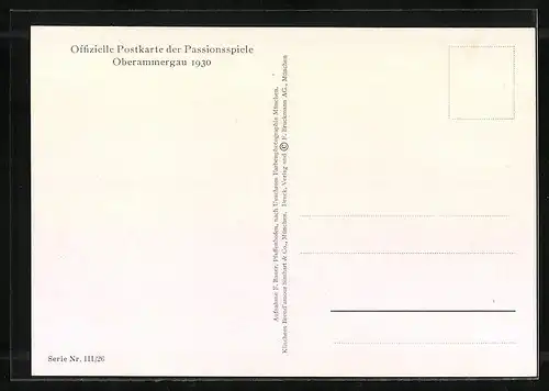 AK Oberammergau, Passionsspiele 1930, Abendmahlszene