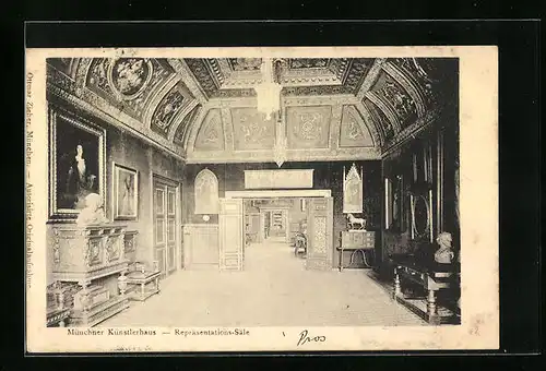 AK München, Repräsentationssäle im Künstlerhaus