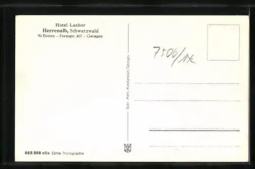 AK Herrenalb /Schwarzwald, Hotel Lacher, Innenansicht