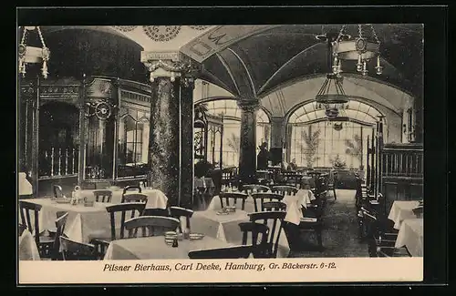 AK Hamburg-St.Georg, Pilsner Bierhaus, Inhaber: Carl Deeke, Gr. Bäckerstrasse 6-12
