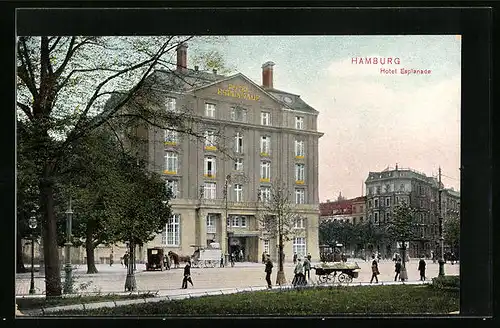 AK Hamburg-Neustadt, Hotel Esplanade mit Strassenpartie