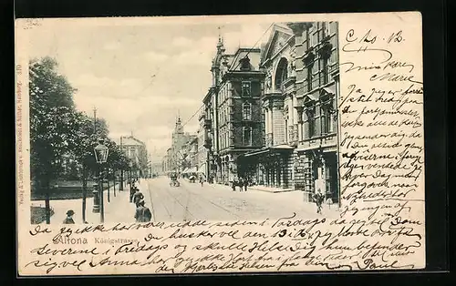 AK Hamburg-Altona, Partie in der Königstrasse mit Passanten