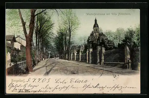 AK Hamburg-Bergedorf, Wentorferstrasse mit Villa Hohentann