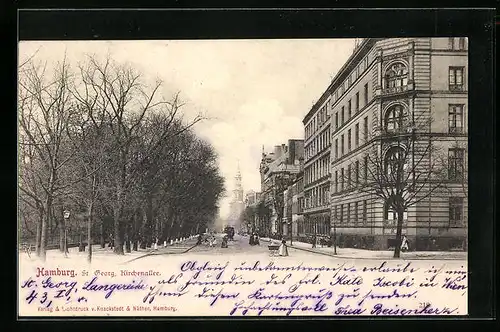 AK Hamburg-St.Georg, St. Georg, Passanten in der Kirchenallee