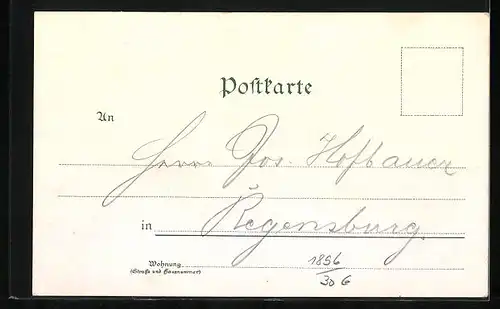 Lithographie Lindau i. B., Rathaus, Hafeneinfahrt, Totalansicht mit Bodensee