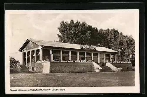 AK Budenheim /Rh., Strandrestaurant und Cafe Onkel Heinz